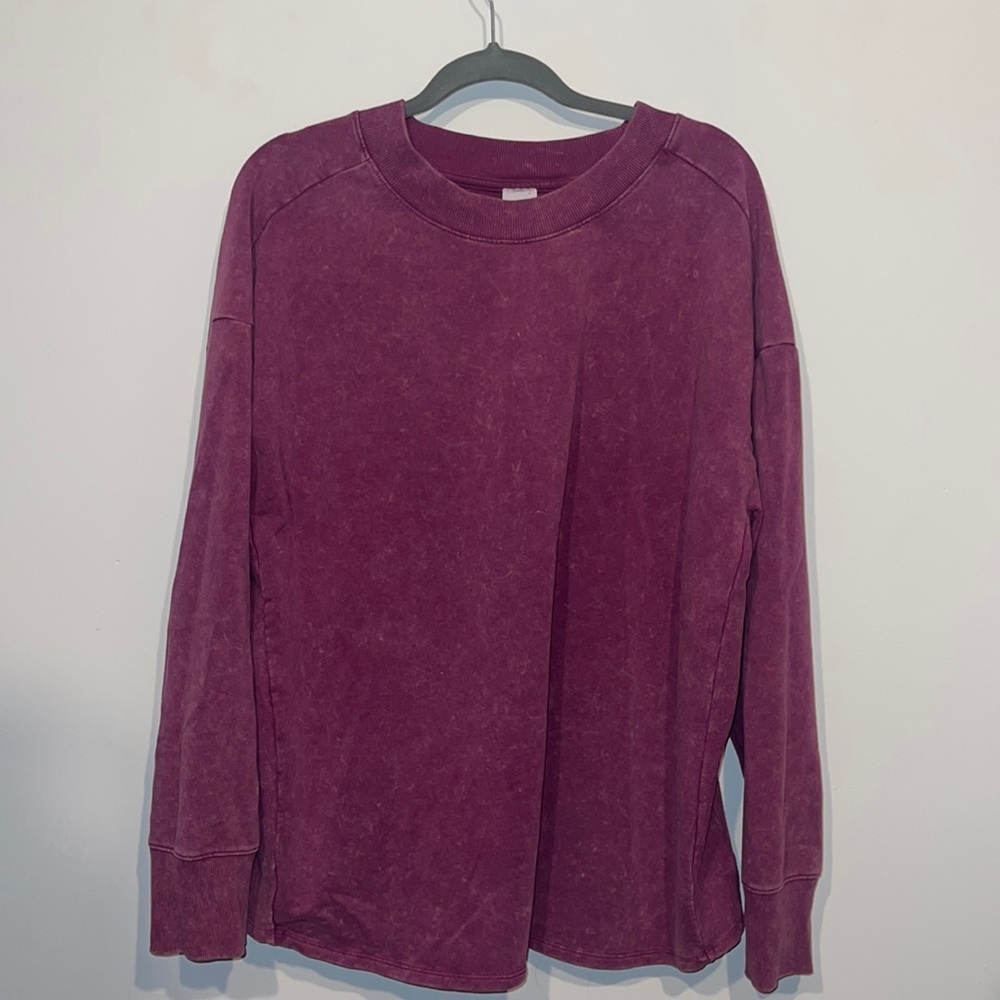 Purple acid wash crewneck